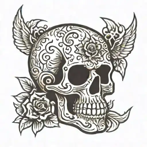 Old School Tatto Black Skull