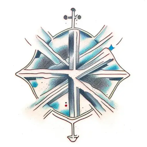 Simple Upside Down Cross Broken Into Pieces