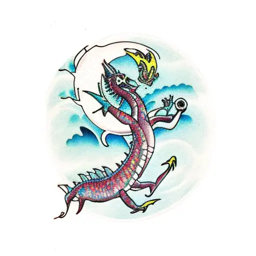 Sea Dragon About To Eat Last Moon Of 7 Moons