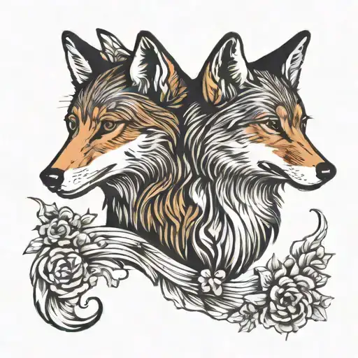 One Fox And One Wolf