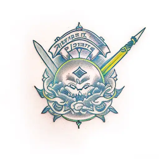 A Traditional Style Dagger With A Curved Blade