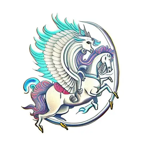 Perseus Riding Pegasus With Medusa