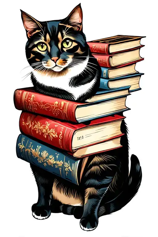 Books And A Cat