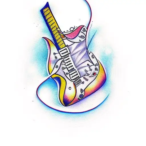 Electric Guitar With Islamic Simbol