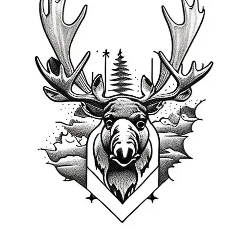 Pacific Northwest Moose Black And White