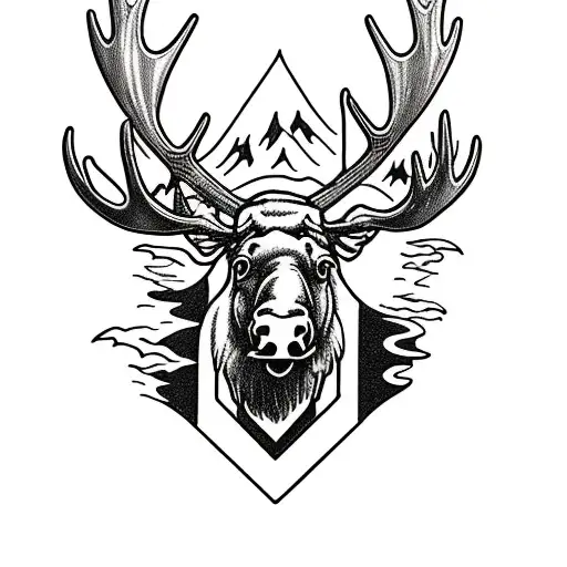 Pacific Northwest Moose Black And White