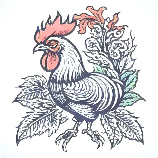 Rooster With Tabasco Leaves