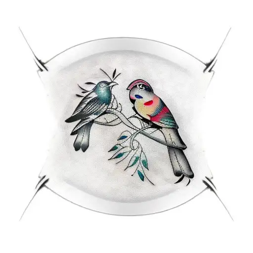 Black Bracelet With 2 Birds Fading Away