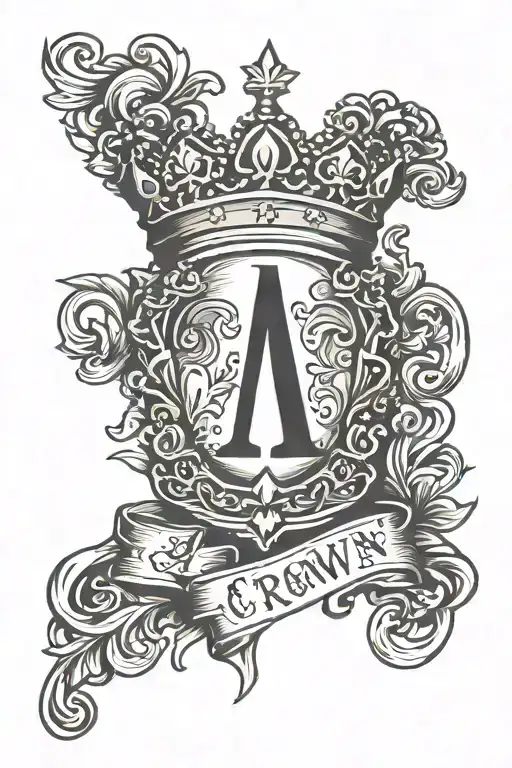 Crown Over The Letter A Minimalist
