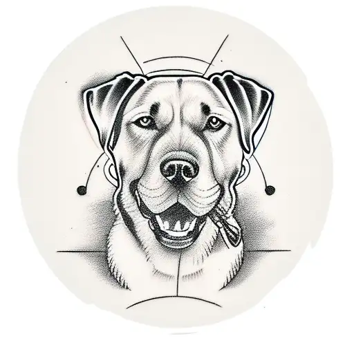 Labrador Dog In Circle And S Sign