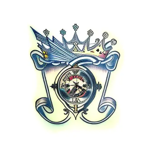 Roman Numeral Iv With Crown Tattoo