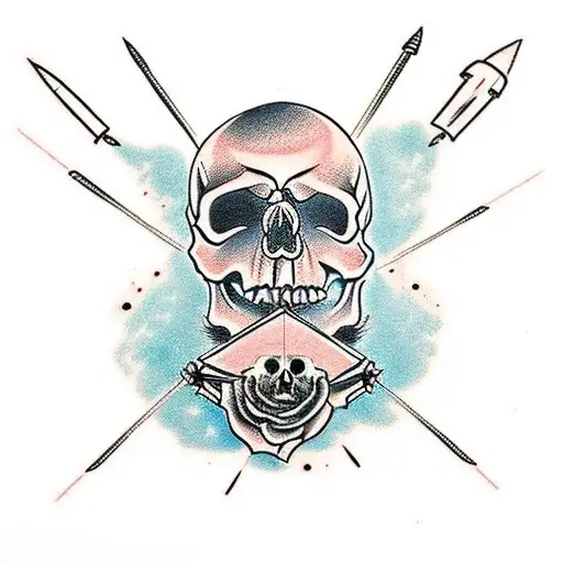 Dead Skull With Missile Through Skull