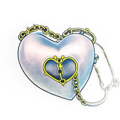 3D Heart Shaped Box With Chain Wrapped Around It Multiple Times