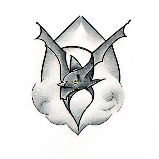 Bat Tattoo Neck Melting To The Chest And Creating A Lettering