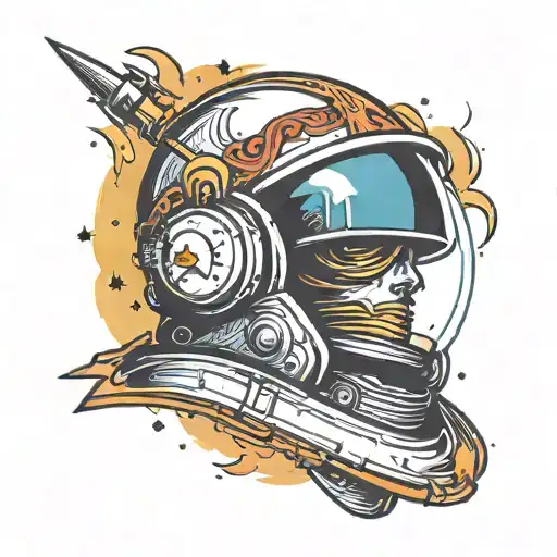 Rock N Roll Combined With Space Helmet