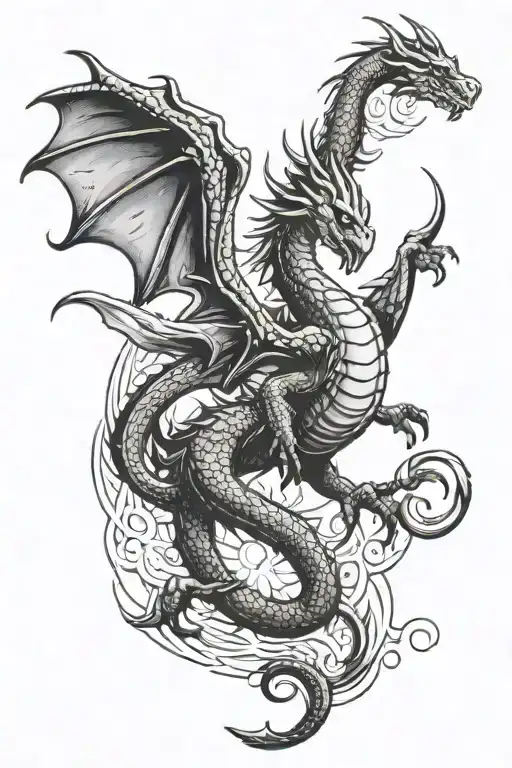 Fantasy Dragon Flying Up Towards The Sun With Its Wings Outspread And Looking Regal