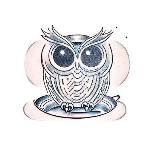 A Coffee Bean Transforming Into An Owl In A Traditional Style