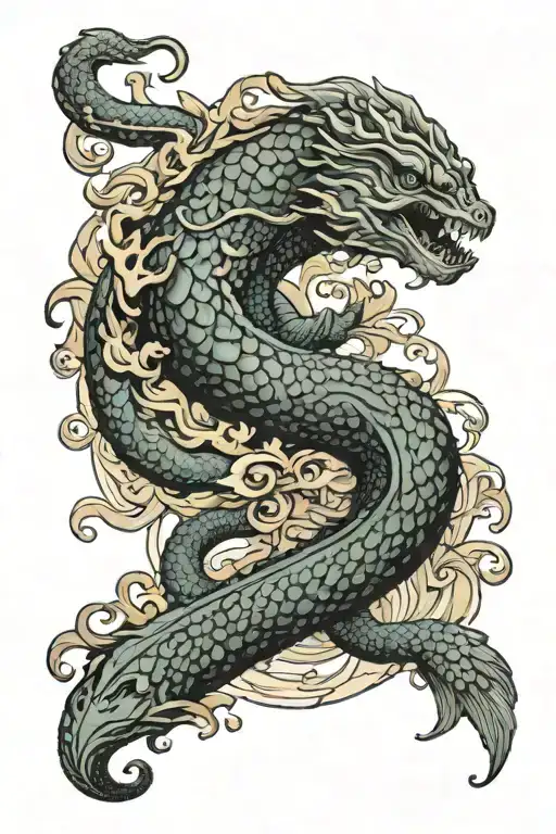 Greek Mythology Sea Serpant Under Water Darken Everything