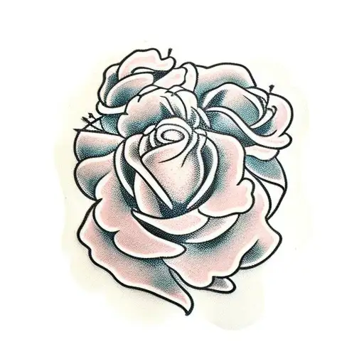 Black Roses And Cross Necklace