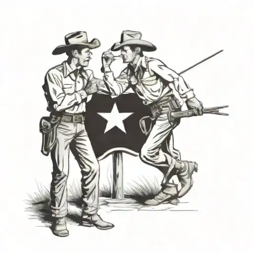 2 Cowboys Lissing In Love