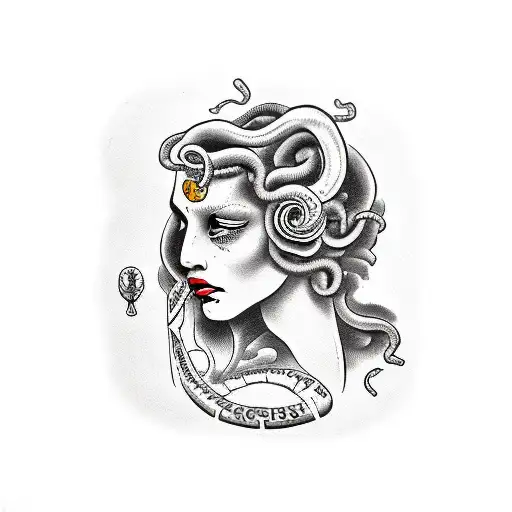 Medusa Crying Holding Her Eyes