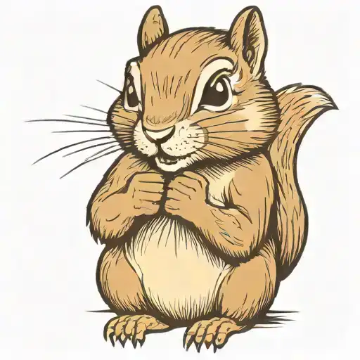 A Feisty Chipmunk Holding Up Her Fists Like A Boxer