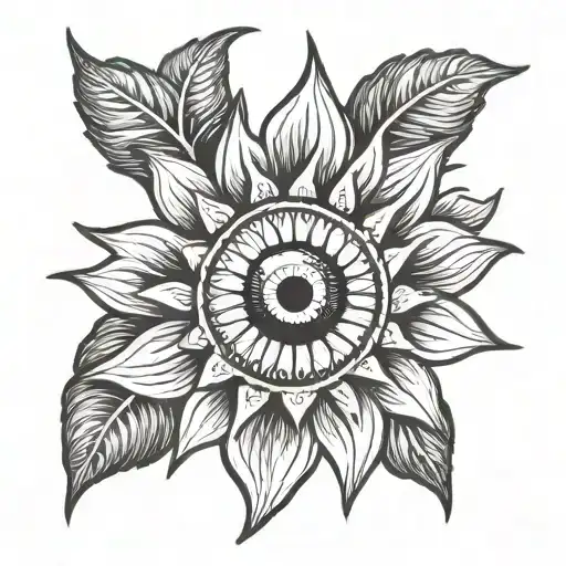 Sun Flower And Eye
