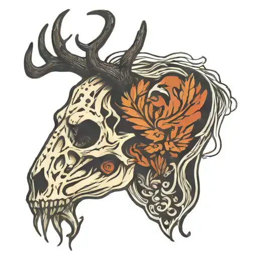 Wendigo Deer Skull Facing To The Side