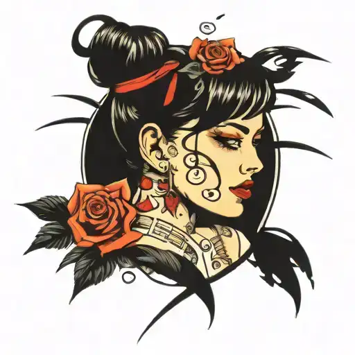 Xxx Girl Surrounded By Music Notes