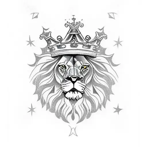 Lion With A Crown On Its Head