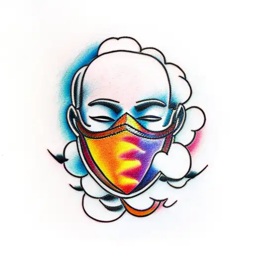 Rainbow Between A Cloud And A Mask