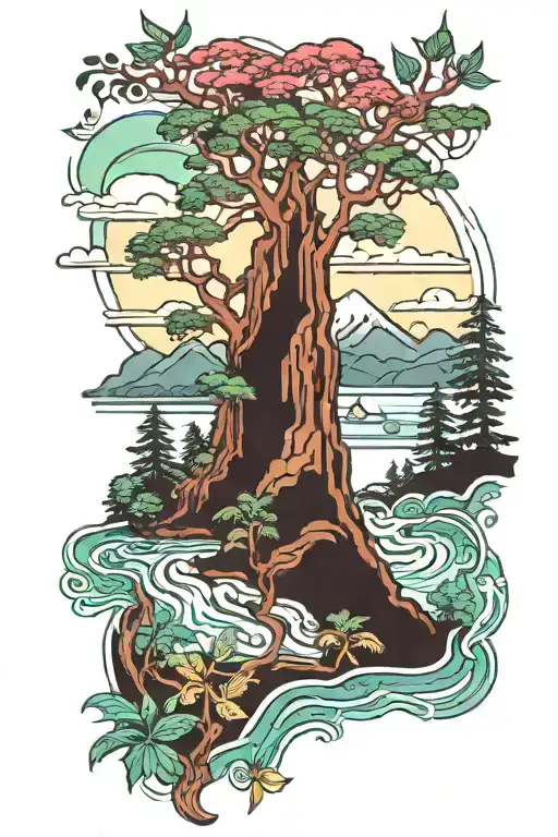 Rainforest With Mountain And River Hologram