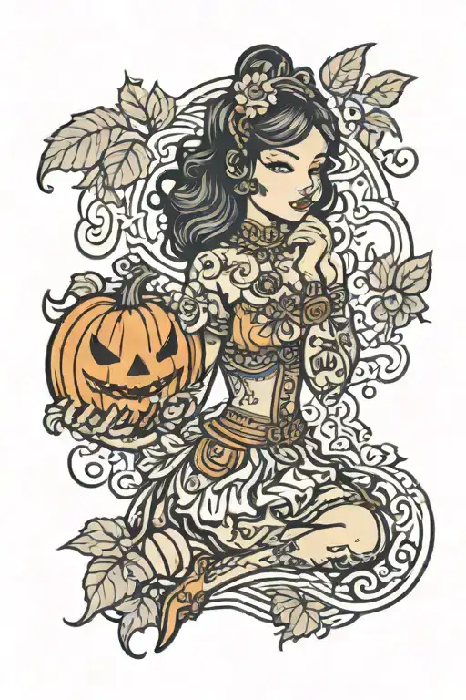 Pumpkin Girl Wearing