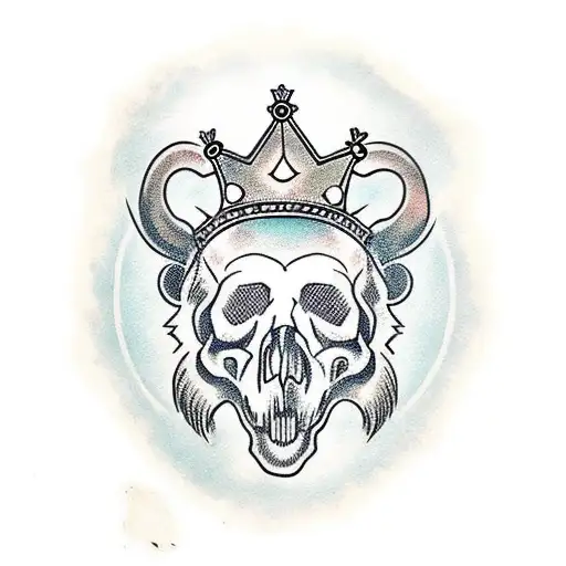 Bear Skull With A Crown