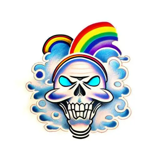Rainbow Between A Cloud And A Mask