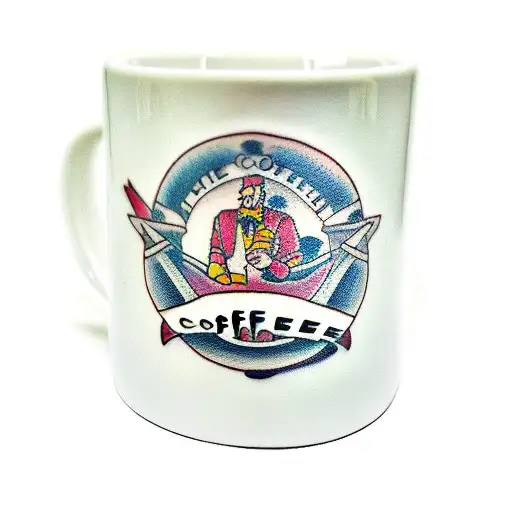 4 Coffee Mugs Talking Around A Table