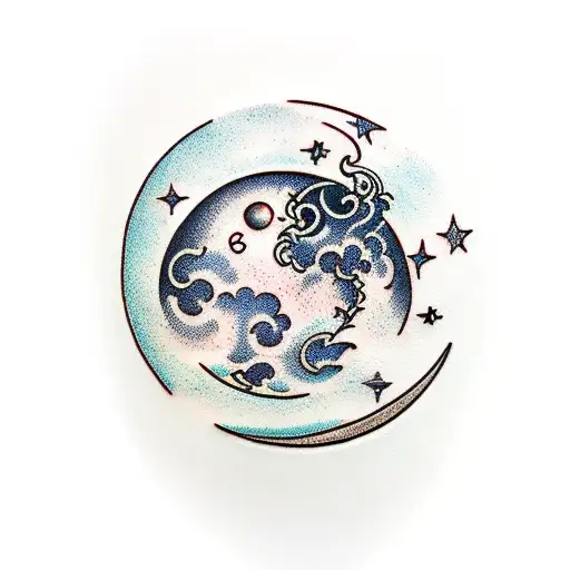 Moon Tattoo For Man Sleeve