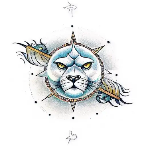 Infinity Symbol Birds Sun Moon Lion Feather