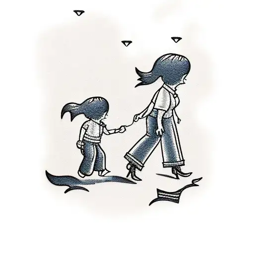 Mom And A Son Walking Through All The Poorly Life And Find Succes