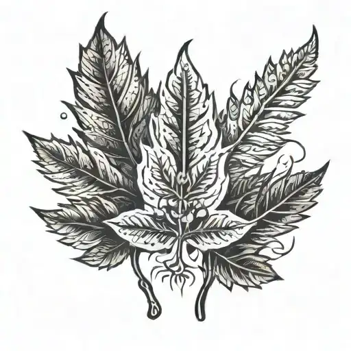 Pot Leaf In The Middle Of Pnw Themed