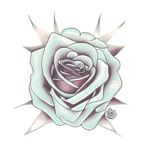 Rose With Rubyrose Written As The Stem
