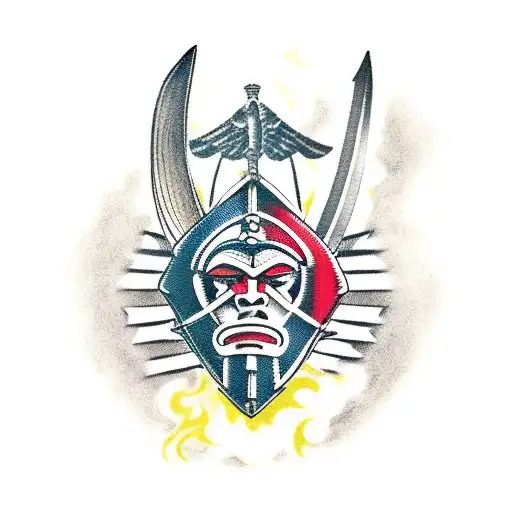 A Fierce Roman Warrior Holding A Rugby Ball