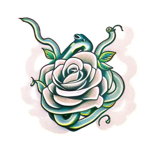 Snake With Roses