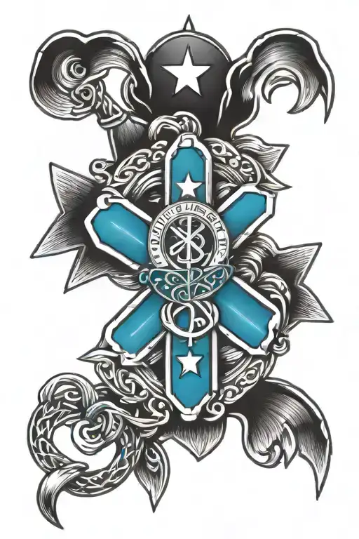 Police Badge Ems Star Of Life Intertwined