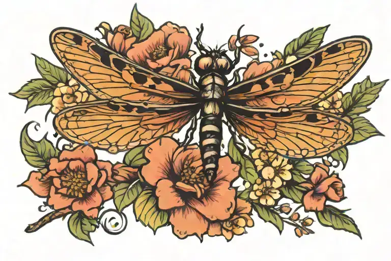 Semicolon Dragonfly Flowers