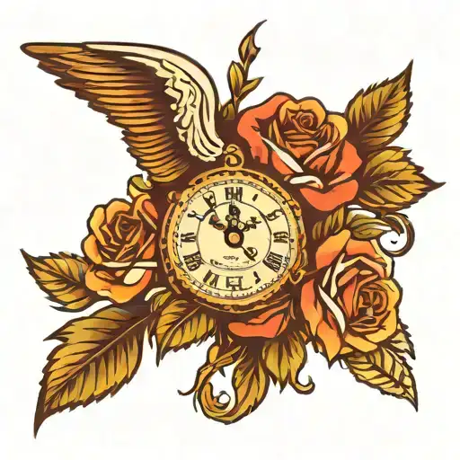 Roses With Angle And Clock