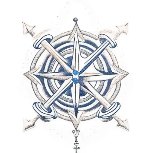 Nautical Star With Anchor Hanging From It