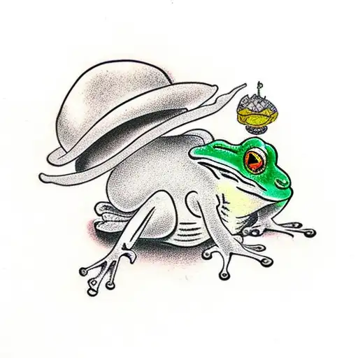 Frog With A Japanese Hat