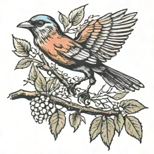 Jay Bird Sitting On A Branch