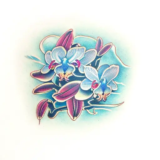 Blue Chinese Orchid With Knife